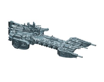 Engel-Klasse Schlachtkreuzer | Super Marines Battlebarge für Battlefleet Colossus | Grimdark Future Warfleets