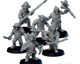 Goblin Hinterhalt (6 Modelle) | Fantasy Tabletop Modelle z.B. für Broheim, Frostgrave, Forbidden Psalm