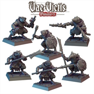 Banda de Hombres Rata Acorazados (6 miniaturas) | Representación de Broheim, Frostgrave, Forbidden Psalm y Dungeons & Dragons