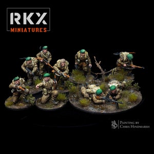 コマンドーライフルセクション (9 モデル) | RKX ミニチュア |第二次世界大戦テーブルトップ用の 28 mm / 1/56 代替モデル