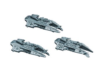 Tabun-Klasse Lanzen-Fregatten (3 Modelle) | Chaos für Battlefleet Colossus | Grimdark Future Warfleets