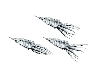 Schwarm Tentakel-Drohnen (3 Modelle) | z.B. als Space Bugs Drohnenschiff für Battlefleet Colossus