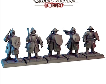 Vampirjäger Infanterie (5 Modelle) | Hexenjäger z.B. für Broheim, Frostgrave, Forbidden Psalm, Dungeons & Dragons