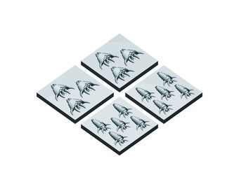 Angriffswellen Marker Schwarm (2x5 Stück) | z.B. als Schwarm Flieger in Battlefleet Colossus | Grimdark Future Warfleets