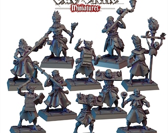 Flagellanten (10 Modelle) | Fantasy Tabletop Modelle z.B. für Broheim, Frostgrave, Forbidden Psalm