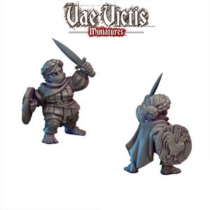 Halblings-Ritterin | Fantasy Tabletop Modelle z.B. für Broheim, Frostgrave, Forbidden Psalm, Dungeons & Dragons