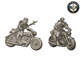 Kobra-Kult Biker (2 Modelle) | z.B. als Ganger für Necrotic Hive War Ash Wastes, Stargrave, Five Parsecs