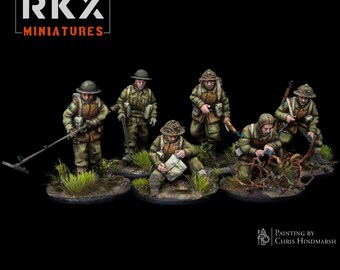 Kanadische Pioniere (6 Modelle) | RKX Miniatures | 28 mm / 1:56 | 2. Weltkrieg Tabletop Modelle