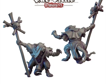 Rattenmenschen-Zauberer | Fantasy Tabletop Modelle z.B. für Broheim Grey Seer, Frostgrave, Forbidden Psalm, Dungeons & Dragons