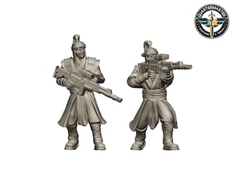 Scharfschützen-Söldner (2 Modelle) | z.B. als Ganger für Necrotic Hive War Ash Wastes, Stargrave, Five Parsecs