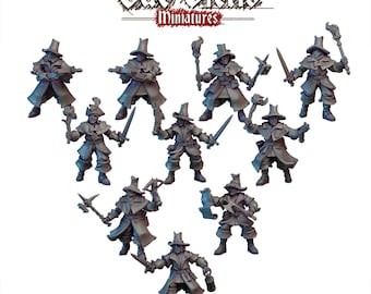 Hexenjäger (10 Modelle) | z.B. für Broheim, Frostgrave, Forbidden Psalm, Dungeons & Dragons
