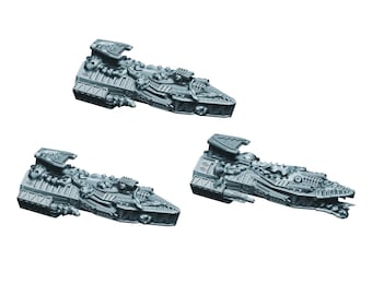 Lewisit-Klasse Torpedo-Fregatten (3 Modelle) | Chaos für Battlefleet Colossus | Grimdark Future Warfleets