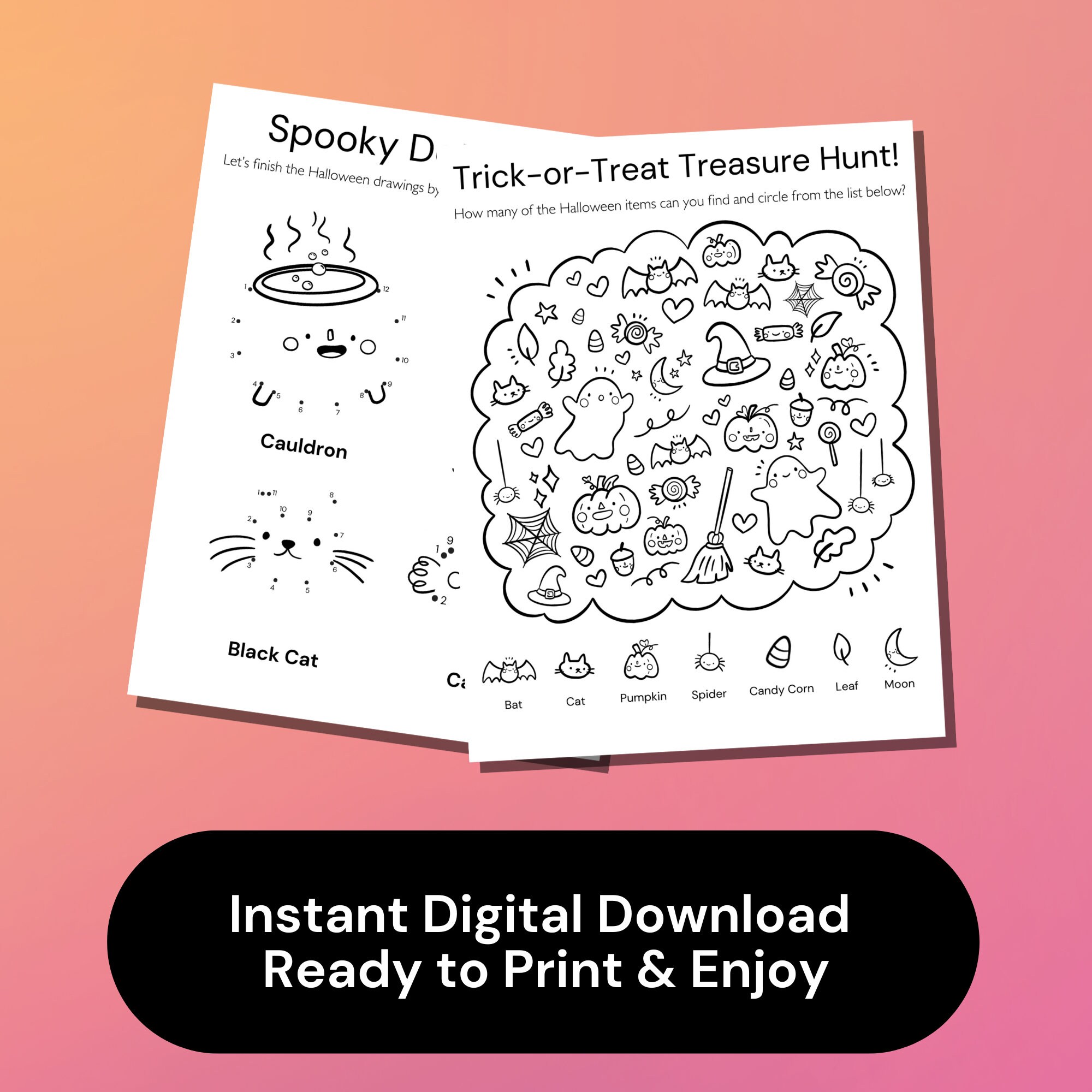 Fun Halloween Coloring Pages & Activity Bundle for Toddlers - Etsy