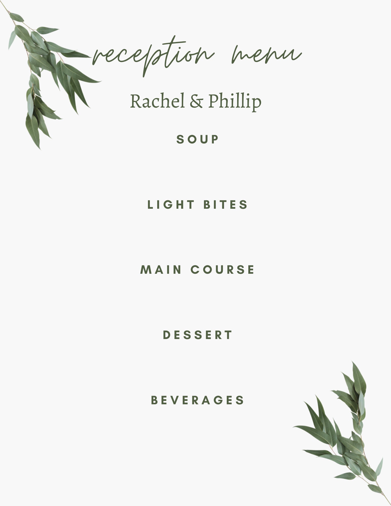 Party Menu Template | Etsy