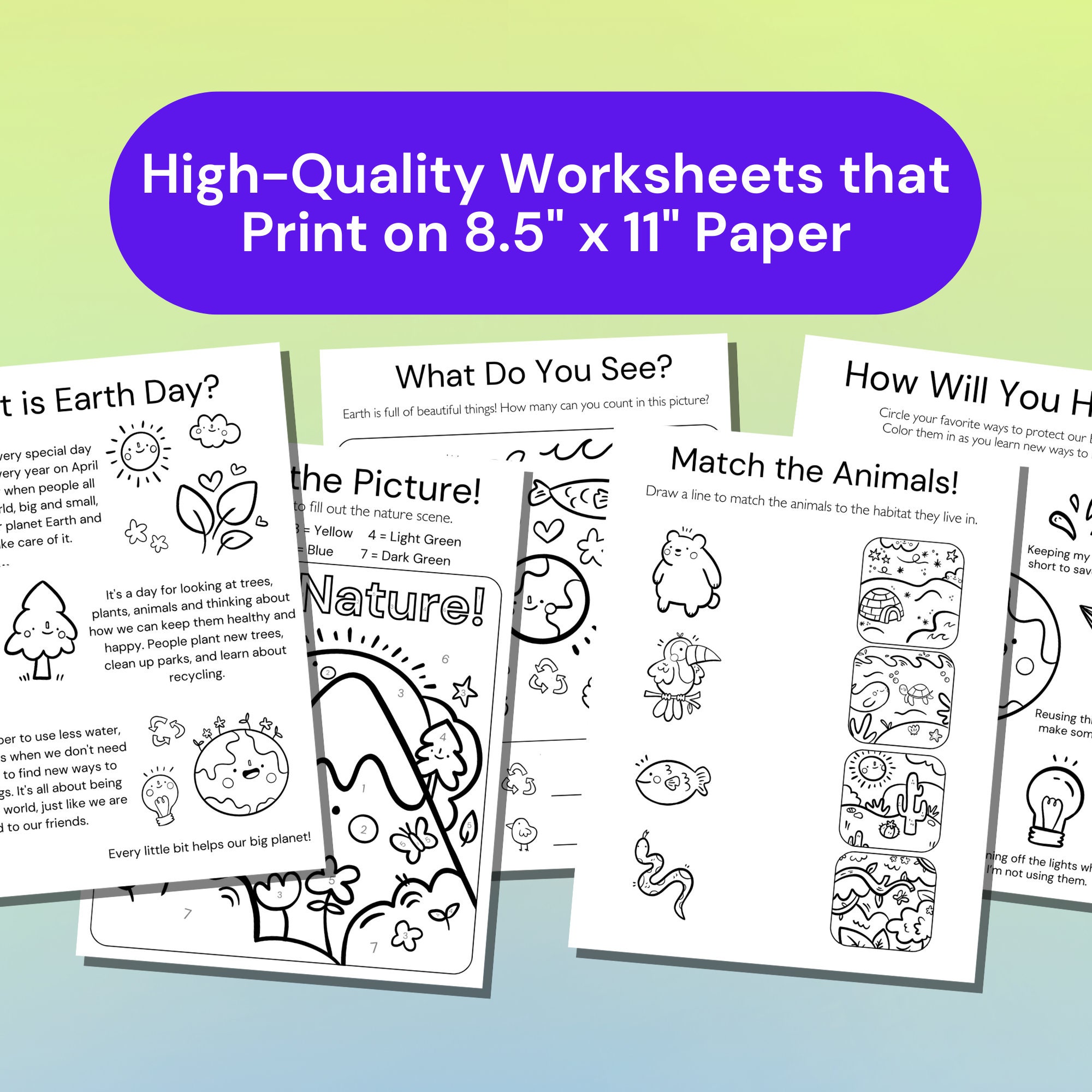 Engaging Earth Day Activity Pages for Toddlers - Fun Preschool and ...