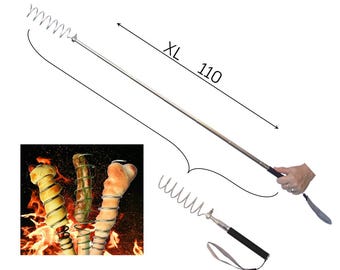 Stockbrot Stäbe Stöcke für stockbrot Spieße Edelstahl Hot-Dog Maker Grillspieß Wurstspiess Lagerfeuer fire stick stecken Lagerfeuerspieße