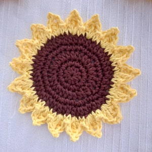 Sunflower coasters,Spring decor, home decor, housewarming gift, crochet coasters, floral, sunflower, summer barbecue decor