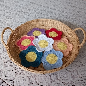 Flower coasters, Crochet Coasters, Crochet Flower Coaster Crochet Coaster, home decor