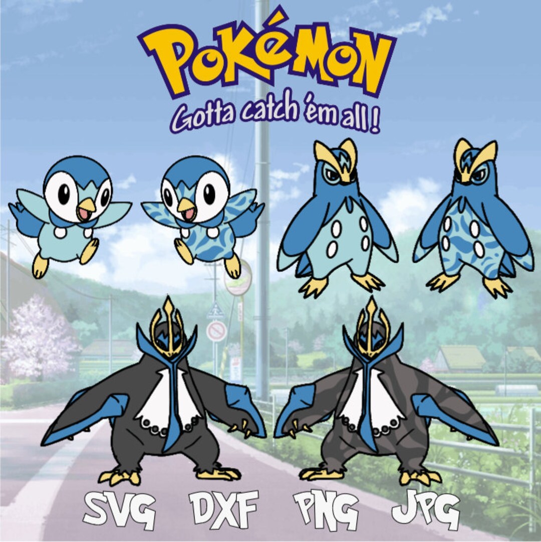 Buy Pokémon TRIO Evolution Piplup Prinplup Emporeon .svg .dxf .eps Online  in India - Etsy