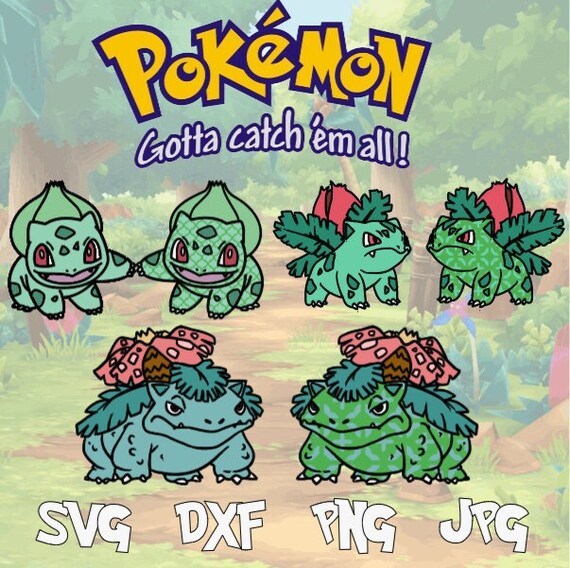 Pokemon Trio Svg Bulbasaur Ivysaur Venusaur Dxf Png Etsy India