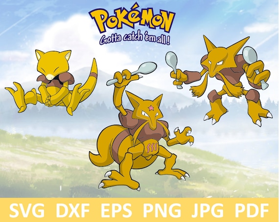 Pokémon TRIO Evolution Abra Kadabra Alakazam .svg .dxf .eps - Etsy Israel