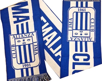 Bufanda del club de fútbol Alianza Lima Perú, regalo para hinchas y seguidores.