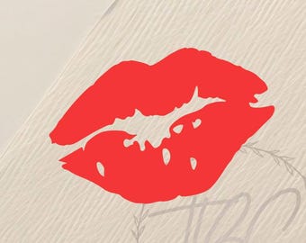 Kiss Print Vinyl Decal | Lips Sticker