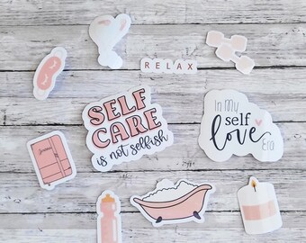 Self Care Sticker Pack | Vinyl Decals, Self Love