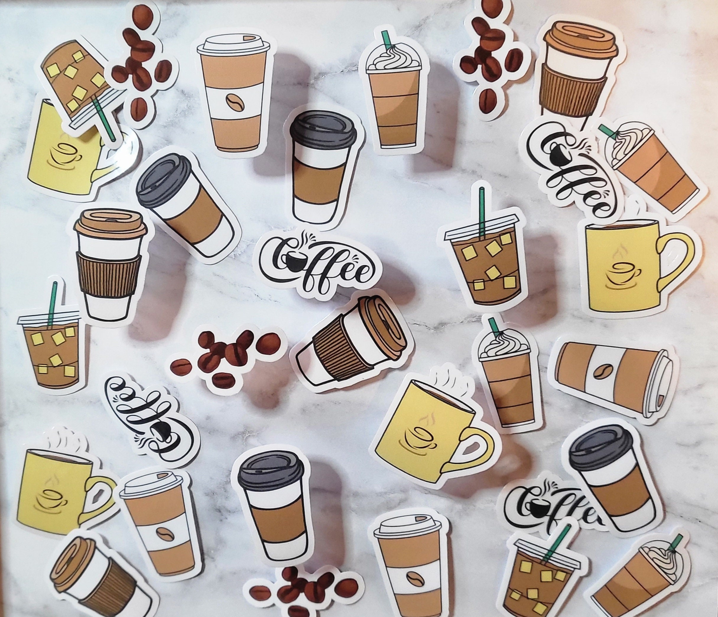 Coffee Sticker Pack | 8-piece Die Cut Coffee Decals | Cafe Theme - Etsy