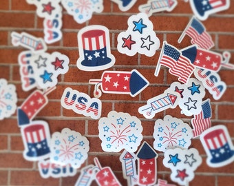 4th Of July Sticker Pack | Red, White, Blue Sticker Bundle | Independence  Day Stickers
