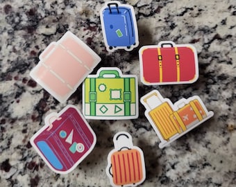Suitcase assorted Sticker Pack | 7-Piece Vinyl Travel Decals | Adventure Theme