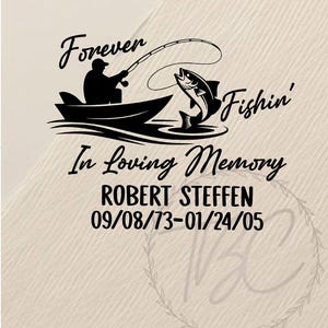 Personalized Memorial Fishing Decal • In Loving Memory Car Sticker