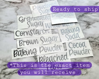 Pantry Organization Labels | Vinyl Decal Set for Kitchen Storage