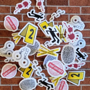 True Crime Theme Sticker Pack | 8 small vinyl stickers