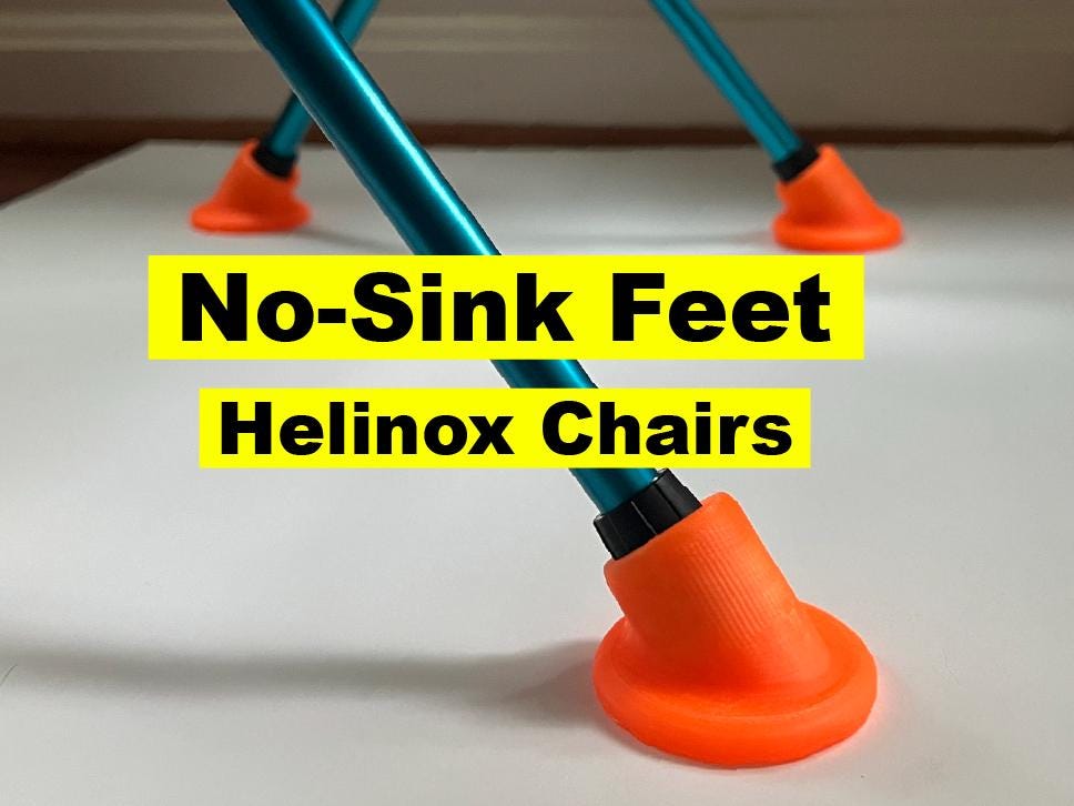 No-Sink Feet for Helinox Chairs- Zero, Zero L, Chair One, Chair One (RE)