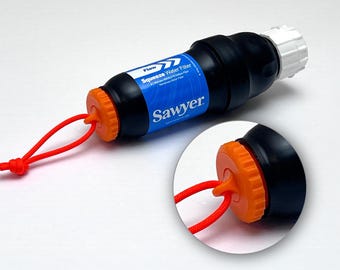 Tapa de filtro Sawyer Squeeze End Cap con lazo de paracord móvil