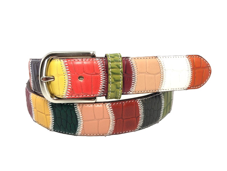 3 cm Rainbow Handmade Belts, Pride Belts, Denim, Dress, Waist, Personalized Belts, Pride Gift, Colorful, Unisex Belt, Unique Gift, gd4002 01 image 1