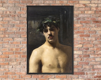 Man med lagerblad (ca 1874–1880) av John Singer Sargent Inramad poster