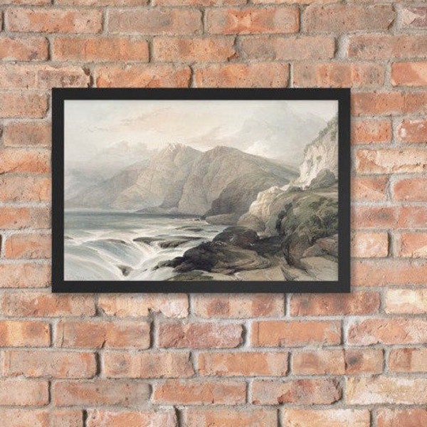 Ras-el Abiad, côte de la Syrie (s.d.) par David Roberts Framed Print