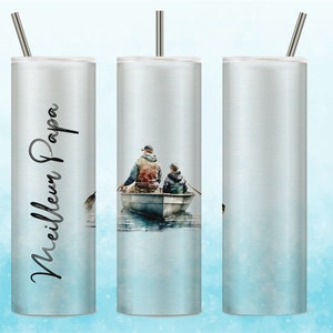 Tumbler Fetes Des Peres | Fathers Day Sublimation PNG | Tumbler Francais | Dessins Québec Sublimation | Father Daughter Tumbler