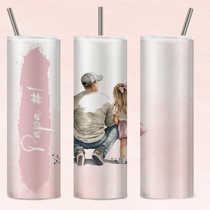 Tumbler Fetes Des Peres | Fathers Day Sublimation PNG | Tumbler Francais | Dessins Québec Sublimation | Father Daughter Tumbler
