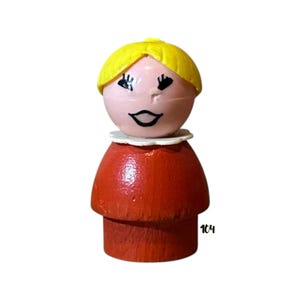 Fisher Price Little People Figure Blonde Girl Red Body Vintage Toy Play Family School Bus Playground Replacement Parts
