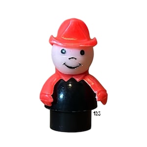 Fisher Price Little People Figure Fireman Firefighter Man Dad Black Vintage Toy Play Family Village Fire House Main Street Replacement Parts