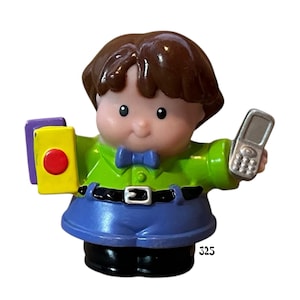 Fisher Price Little People Figure 2006 Dad Man with Phone Vintage Toy Play Family Neighborhood House Replacement Parts