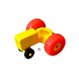 Fisher Price Little People 1-Seat Yellow Tractor with Red Wheels Truck Vehicle Vintage Toy Play Family Farm Barn Barnyard Replacement Parts