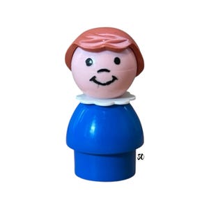 Vintage Fisher Price Little People Girl Figure – Blue Dress – Farm, Zoo, House, School, Garage, Nursery Replacement