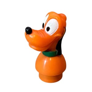 Illco Little People RARE Figure Orange Mickey Mouse’s Dog Pluto Green Collar Disney Character Vintage Toy Replacement Parts