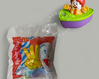 Vintage 1997 McDonald’s Fisher Price Ronald McDonald Boat | Under 3 Happy Meal Toy Sealed