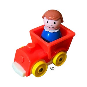 Fisher Price Little People 2pc Girl and Red Wagon Wheels Roll Vintage Toy Play Family Little Riders Replacement Parts