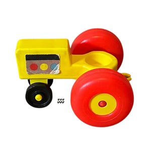 Fisher Price Little 1-Seat People Yellow Tractor with Red Wheels Truck Vehicle Vintage Toy Play Family Farm Barn Barnyard Replacement Parts